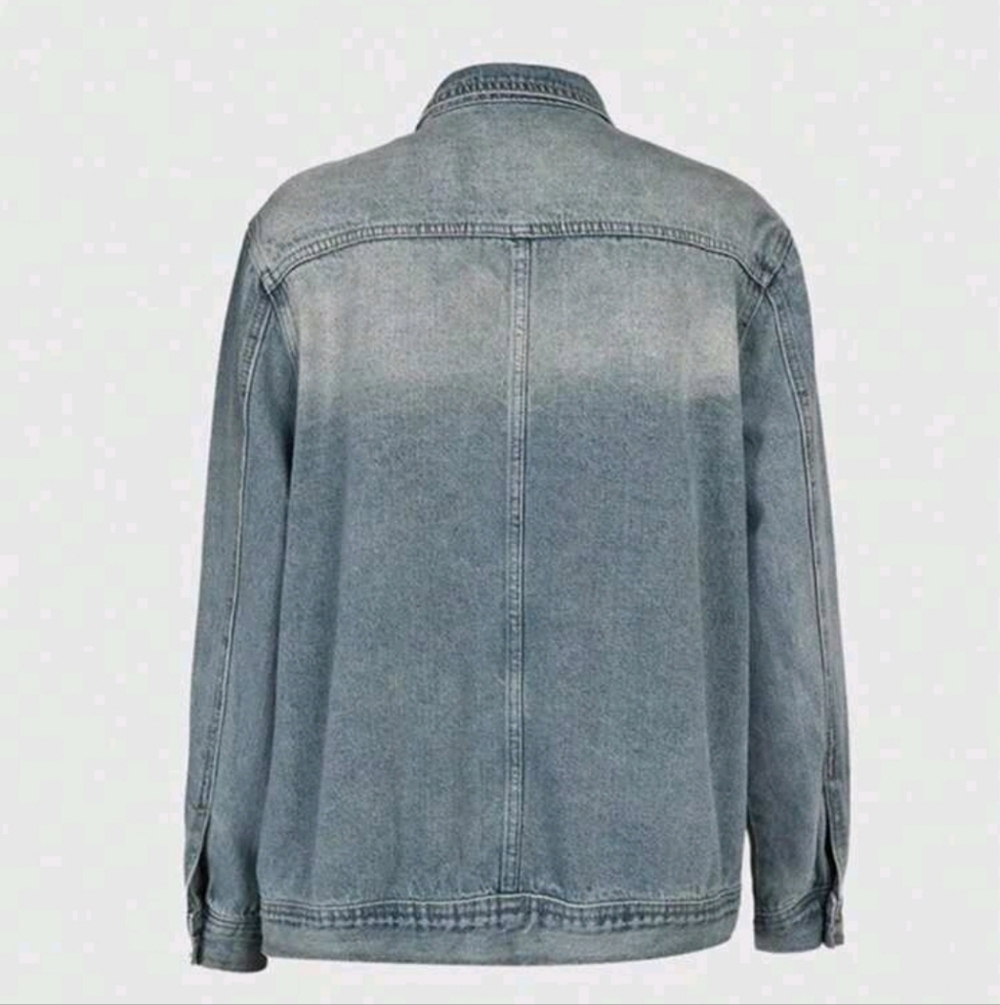 High Collar Denim Jacket - Picture 5 of 7